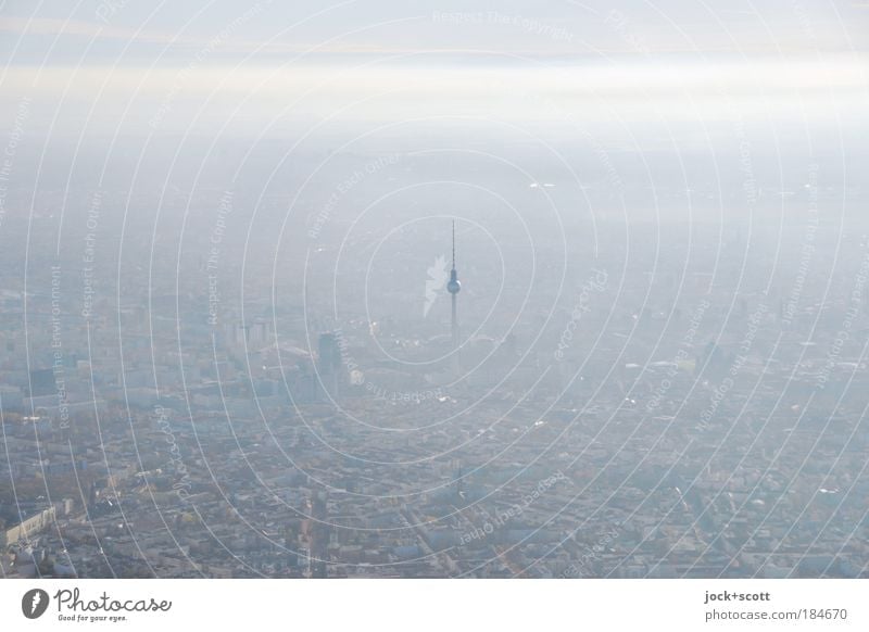 Somehow, some way, some way Horizon Climate change Fog Berlin Berlin TV Tower Capital city Landmark Moody Center point Far-off places Unclear Atmosphere
