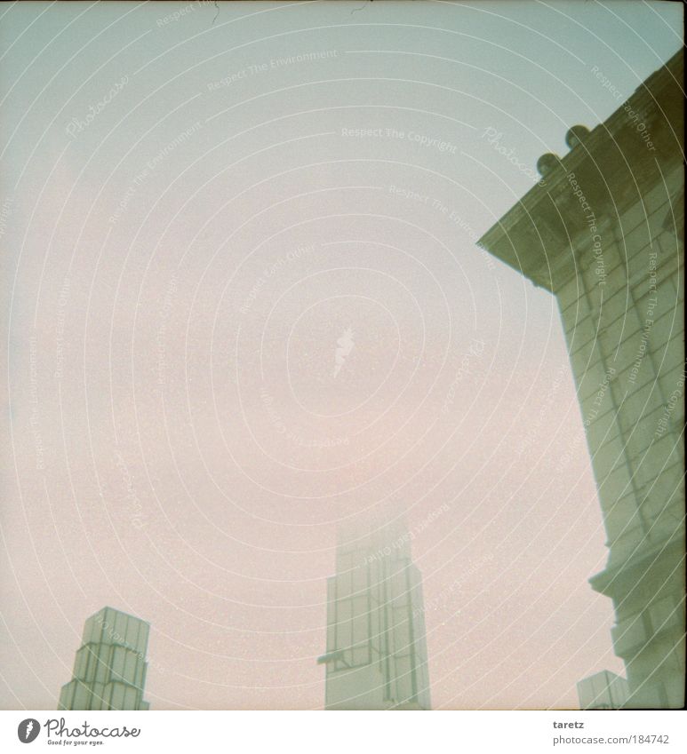 high up Colour photo Subdued colour Exterior shot Lomography Pattern Deserted Copy Space top Day Contrast Central perspective Style Capital city Tower