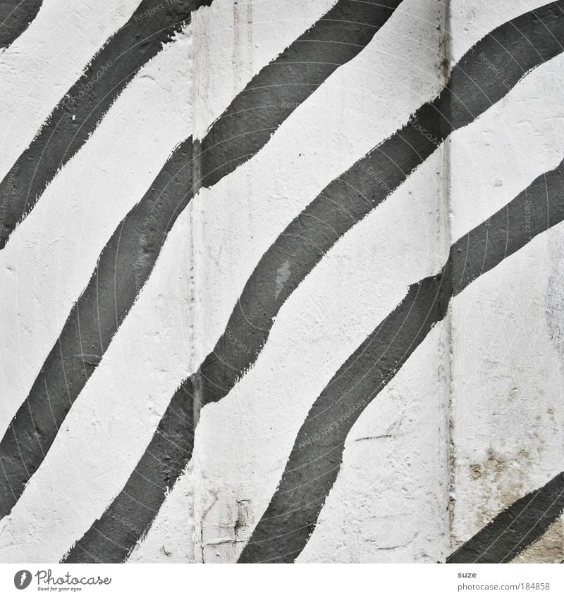 freehand Design Wall (barrier) Wall (building) Facade Line Stripe Black White Illustration Graphic Black & white photo Exterior shot Close-up Detail Abstract