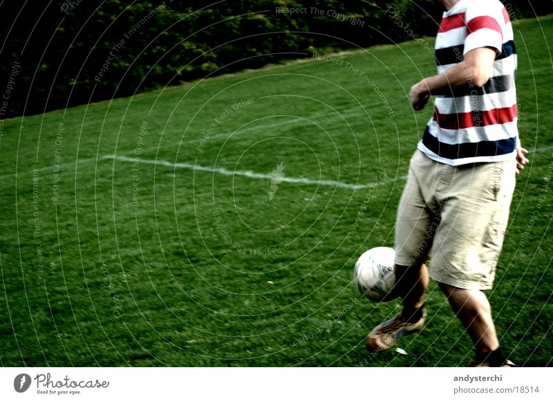 Juicy green Playing Meadow Man Places Juggle Headless Pants Sports Soccer Human being human striped Signs and labeling T-shirt Ball