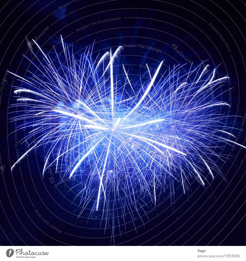 Heart shape of blue fireworks Joy Night life Entertainment Party Event Feasts & Celebrations Christmas & Advent New Year's Eve Art Shows Sky Night sky Love Dark