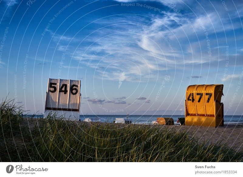 Beach chairs 546 | 477 Well-being Relaxation Vacation & Travel Tourism Summer Ocean Clouds Spring North Sea Break East Frisland Friesland district hooksiel