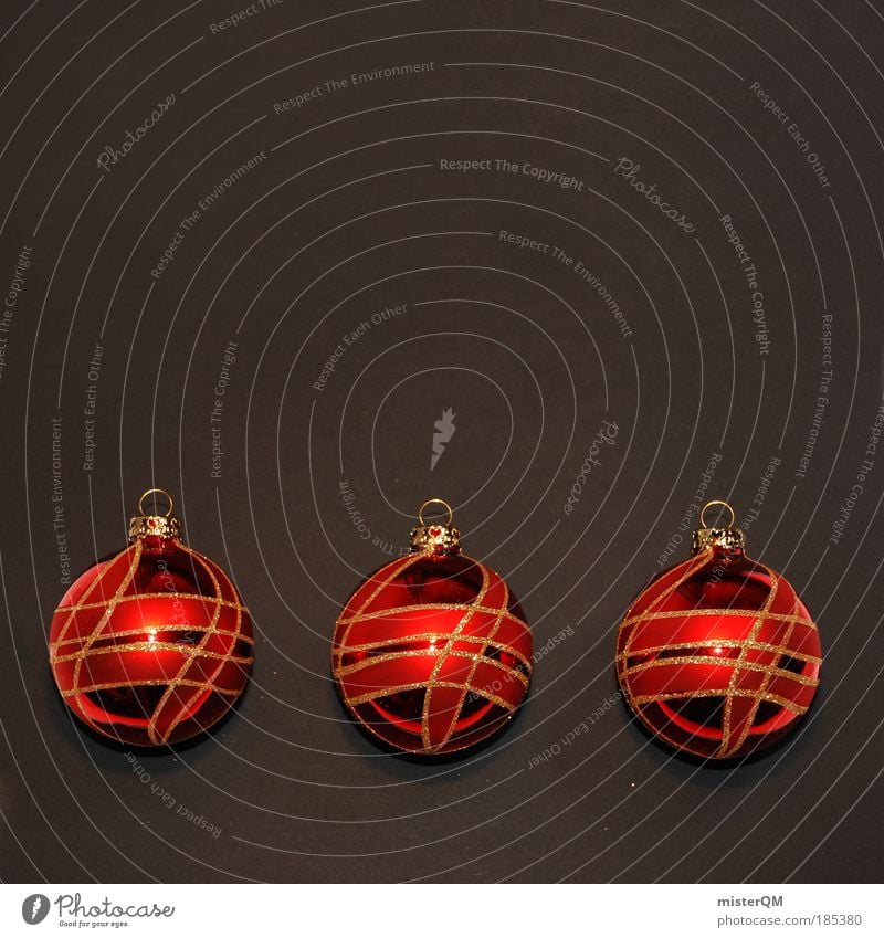 Counted. Art Culture Esthetic 3 Sphere Glitter Ball Christmas tree decorations Modern Christmas & Advent Advent Calendar Red Christianity Decoration Glittering