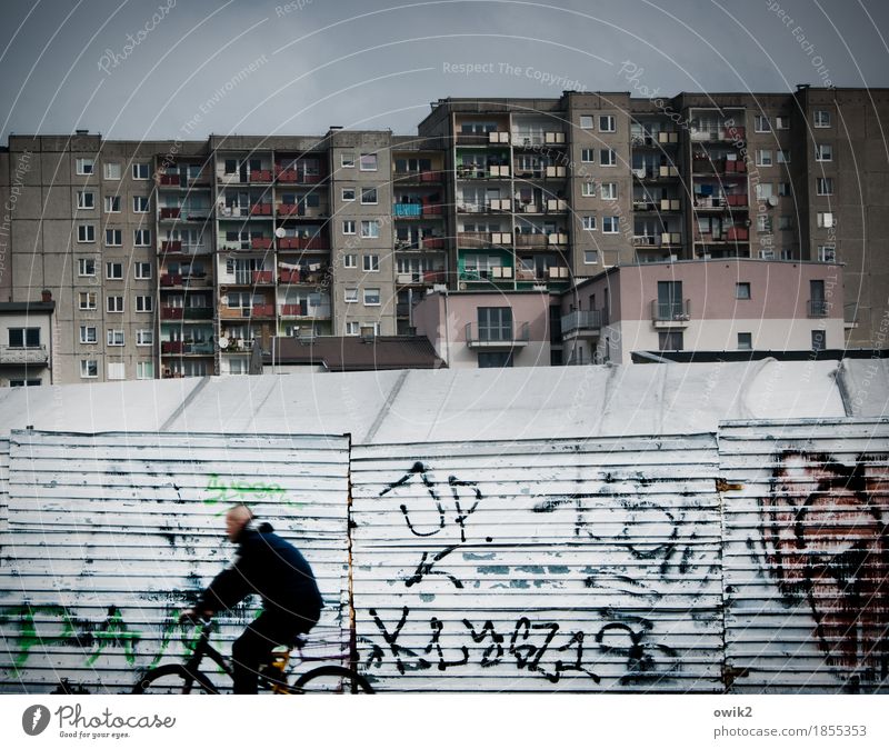 in the ghetto Young man Youth (Young adults) 1 Human being 18 - 30 years Adults Swinemünde Poland Polish Cycling Town Port City Outskirts Populated