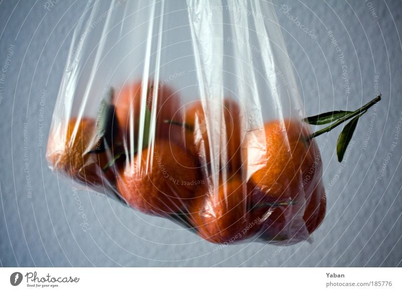 Agent Orange Food Tangerine Paper bag Plastic bag Twig Fruit Nutrition Vitamin-rich Vitamin C Plant Decoration Fragrance Healthy Fresh To enjoy Colour photo