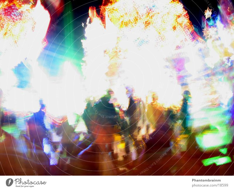 Coloured carousel light Carousel Long exposure Multicoloured Leisure and hobbies Fairs & Carnivals Illuminate Blur