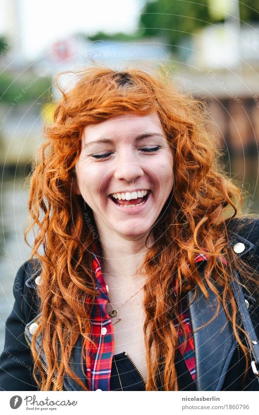 Portrait of a happy laughing redhead Joy Happy pretty Hair and hairstyles Skin Face Well-being Leisure and hobbies Vacation & Travel Adventure Freedom Flirt