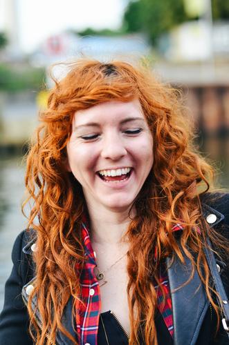 Portrait of a happy laughing redhead Joy Happy pretty Hair and hairstyles Skin Face Well-being Leisure and hobbies Vacation & Travel Adventure Freedom Flirt
