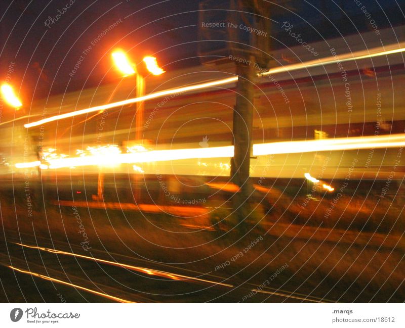 You shouldn't stop travelers. Train station Transport Speed Line Evening Long exposure