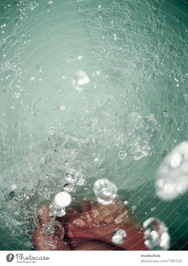 DIAMOND FEVER Water Chaos Energy Mysterious Break Surrealism Wellness Bathroom Swimming & Bathing Drops of water Hand Inject sluice Foam Movement Dynamics Clean