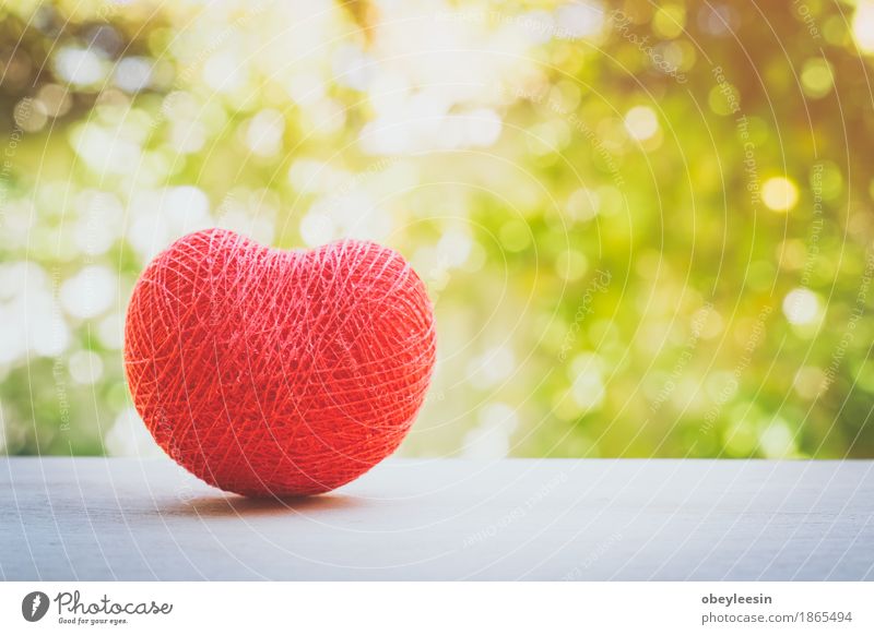 red heart of love made with string Lifestyle Style Design Joy Happy Art Artist Nature Adventure Colour photo Multicoloured Close-up Detail