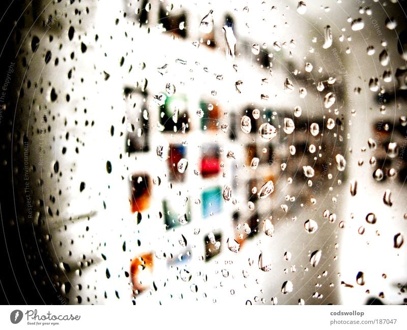 a rainy rauschy night in altona Design Art Exhibition Work of art Window Observe Wet Esthetic Rain Creativity Planning Colour photo Exterior shot Abstract Night