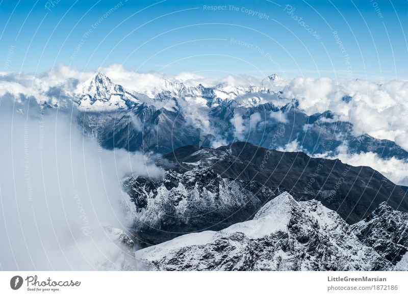 Misty Mountains [1] Climbing Mountaineering Hiking Nature Landscape Elements Clouds Winter Ice Frost Snow Rock Alps Cold Wild Blue Black White Success Brave