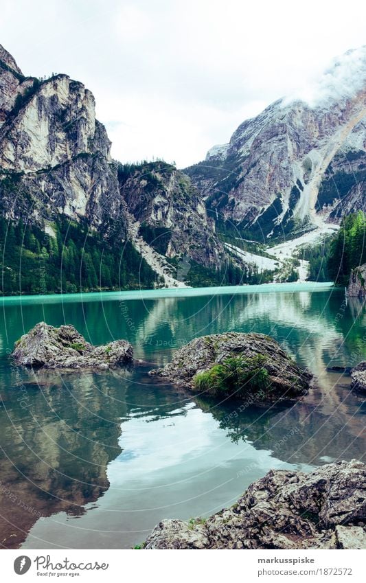 Braies Wild Lake Healthy Athletic Fitness Well-being Senses Relaxation Calm Leisure and hobbies Vacation & Travel Tourism Trip Adventure Far-off places Freedom