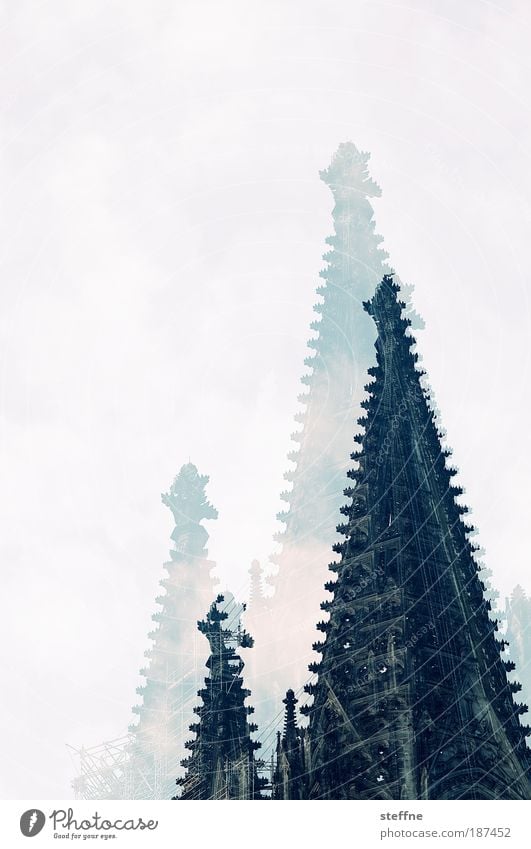 Ma leave the dom in kölle Cologne Cathedral Old town Church Dome Tourist Attraction Landmark Happiness Contentment Double exposure Cross processing Colour photo