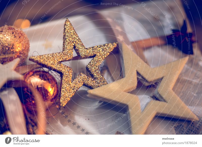 Advent season Star aniseed Cinnamon Elegant Style Design Christmas & Advent Glitter Ball Star (Symbol) Christmas star Glittering decorative items String