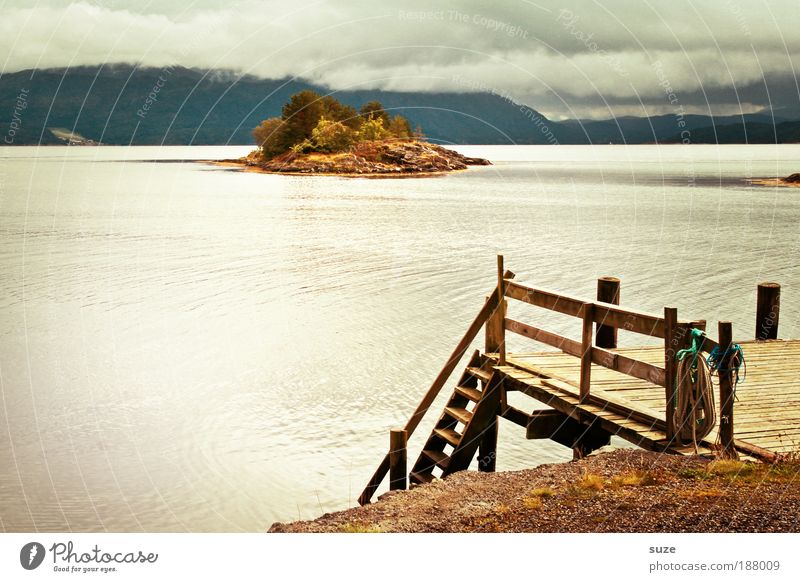 on the jetty Calm Vacation & Travel Tourism Far-off places Ocean Island Environment Nature Landscape Elements Clouds Summer Climate Weather Mountain Lakeside