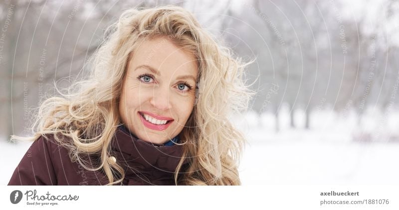 blonde woman in winter landscape Lifestyle Joy Leisure and hobbies Vacation & Travel Winter Snow Winter vacation Human being Feminine Young woman