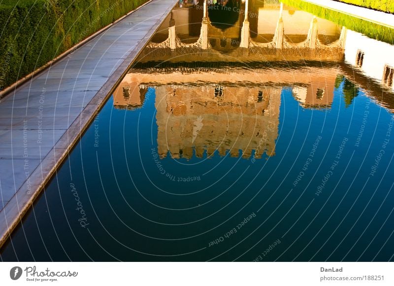 Alhambra Castle Wall (barrier) Wall (building) Garden Roof Tourist Attraction Beautiful Warmth Blue Brown Multicoloured Colour Style Vacation & Travel
