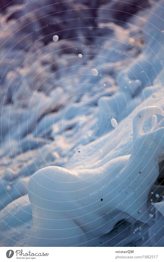 Ocean meets Coast I Art Work of art Esthetic Waves Foam Foam bath White Roar Roaring Vacation photo Colour photo Multicoloured Exterior shot Detail Experimental