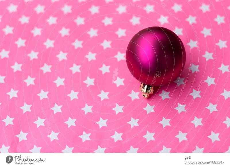 Ball and starlets Christmas & Advent Decoration Kitsch Odds and ends Sphere Star (Symbol) Esthetic Round Violet Pink Anticipation Christmas decoration