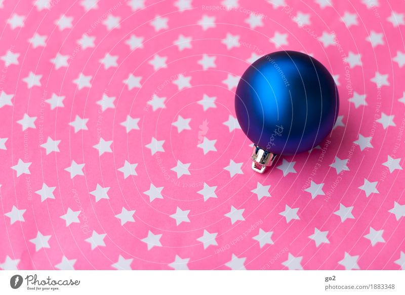 Starlets and spheres Christmas & Advent Decoration Kitsch Odds and ends Sphere Star (Symbol) Esthetic Round Blue Pink Anticipation Christmas decoration