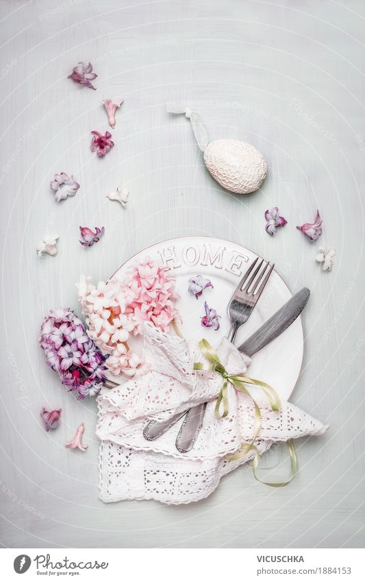 Easter table decoration in pastel colours Banquet Crockery Plate Cutlery Style Design Living or residing Interior design Decoration Event Restaurant