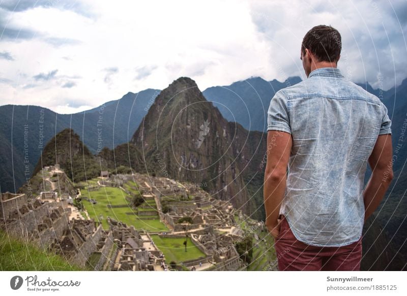 Machu Picchu Human being Masculine Man Adults Body 1 18 - 30 years Youth (Young adults) Culture Environment Nature Landscape Mountain Famousness Tall Beautiful