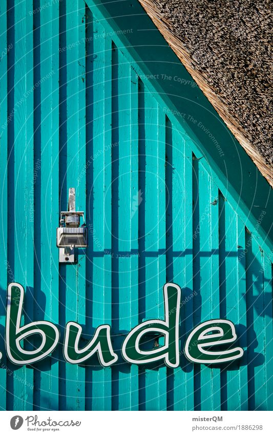 Bude. Art Esthetic Kiosk Flat (apartment) Stalls and stands Baltic Sea Characters Typography Colour photo Multicoloured Exterior shot Close-up Detail