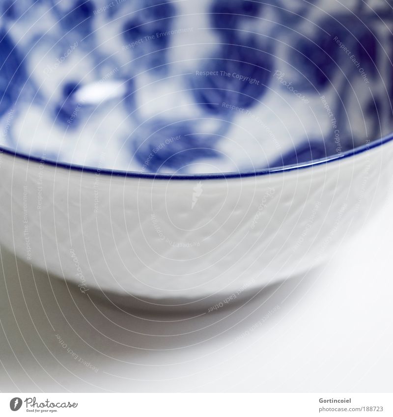 Asia Crockery Bowl Lifestyle Elegant Style Art Porcelain Desert bowl Decoration Line Exotic Blue White China Japan Rice bowl Colour photo Interior shot