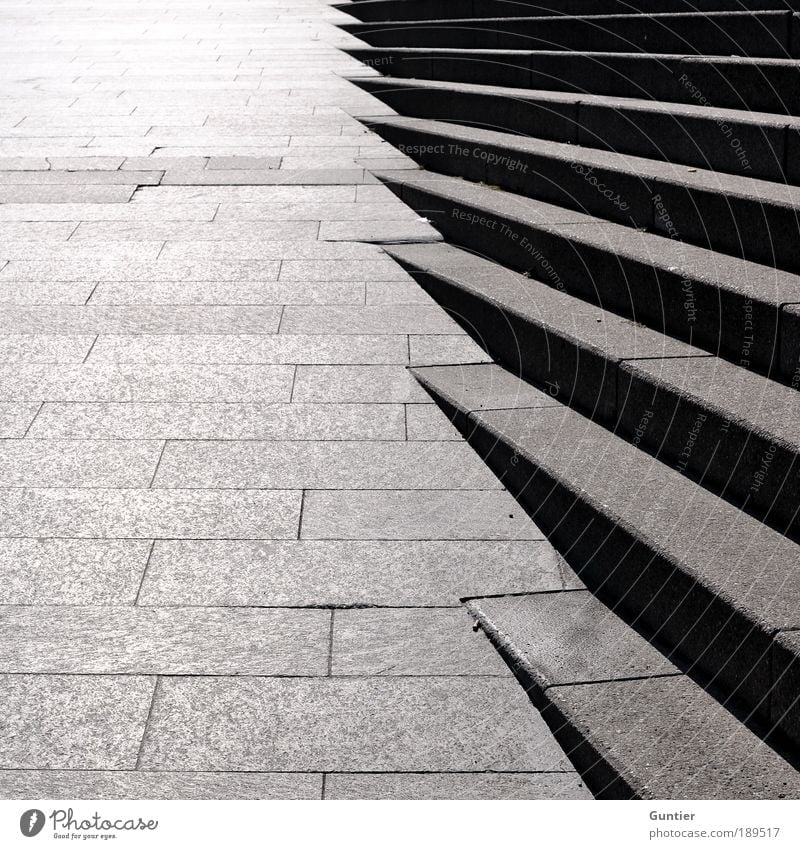 Stairs and floor ;) Town Deserted Gray Black Cold Motionless Stone Stone slab Progress Upward Colour photo Exterior shot Copy Space left Copy Space bottom