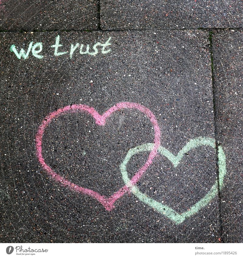 Lebenselixir | Confidence Lanes & trails Sidewalk Concrete slab Colour Stone Sign Characters Graffiti Heart Esthetic Happy Warmth Emotions