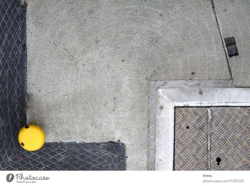 Op Fleetenkiek (II) Elegant Stone Concrete Metal Line Esthetic Thin Sharp-edged Yellow Gray Orderliness building sheet Metalware Paving tiles framing Jetty