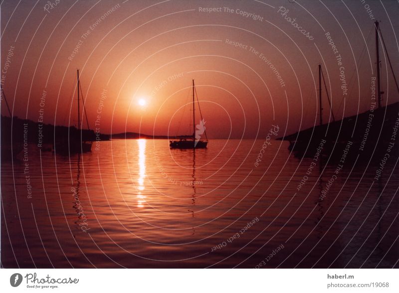 Sunset in Croatia Vacation & Travel Sailing Watercraft Kornati Calm Europe