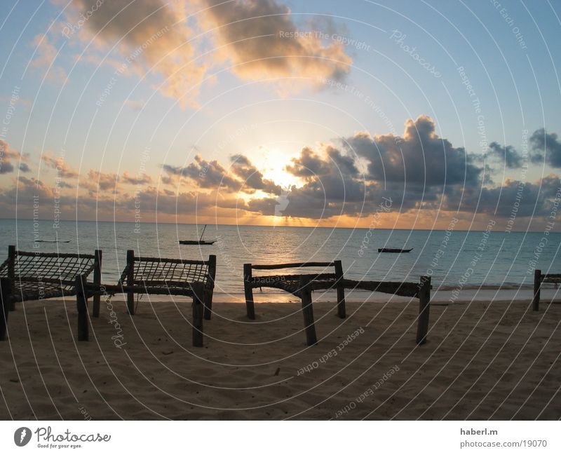 The goal Beach Sunrise Clouds Calm Zanzibar Chair Ocean Contentment Sand Sky Life To enjoy