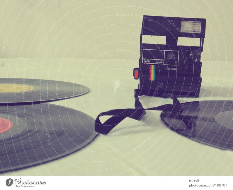 in those days Art Culture Subculture Music Record Lie Old Retro Style Colour photo Interior shot Polaroid Deserted