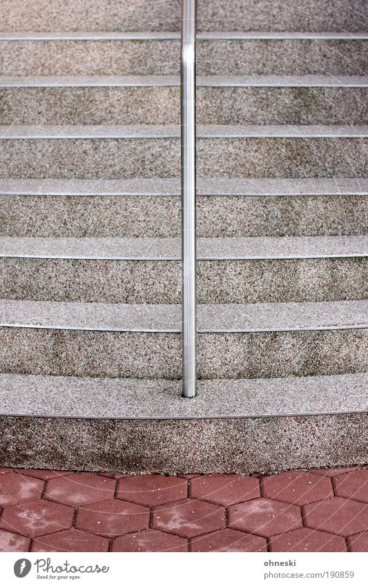 Motif too central Manmade structures Building Architecture Stairs Banister Handrail Stone Concrete Hold To hold on Graphic Subdued colour Exterior shot Abstract