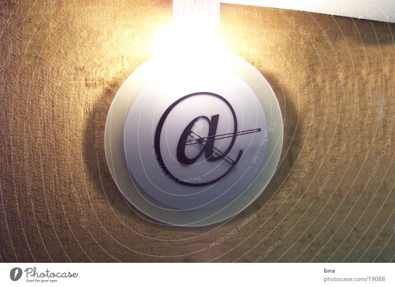 Light @ Clock Wall clock Time Obscure at-sign Email