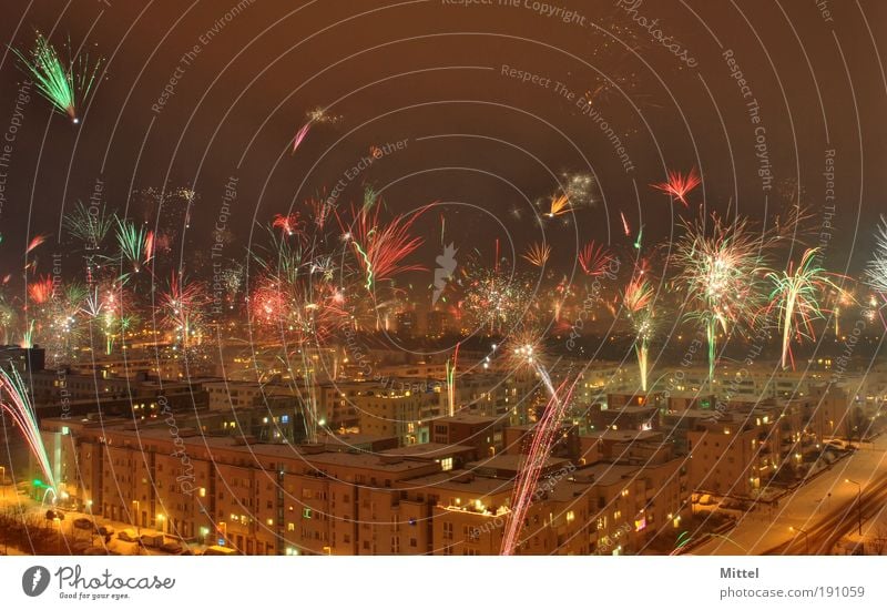 fireworks New Year's Eve Firecracker Sky Berlin Germany Capital city Moody Exterior shot Night