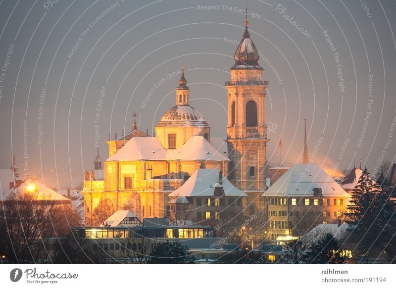 St. Ursen Cathedral, Solothurn Tourism Sightseeing Winter Town Old town Church Dome Historic Cold Architecture Baroque baroque city baroque style episcopal see