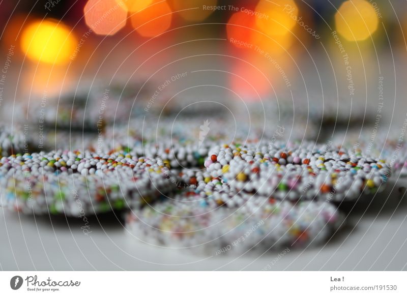 biscuits Food Candy Delicious To enjoy Lust Light Yellow-orange Copy Space top Granules Chocolate Sweet Deserted Blur Illuminate Colour photo Interior shot