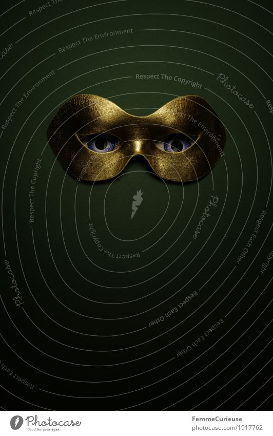 In sight (06) Eyes Fear Hide Carnival Dress up Mask Masked ball Gold Dark green Phantom Observe Looking Tighten Concealed Anonymous Mysterious Confidant