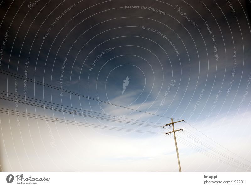 telephone pole Relaxation Calm Trip Telecommunications Technology Environment Nature Air Sky Clouds Beautiful weather Deserted Net Network Communicate