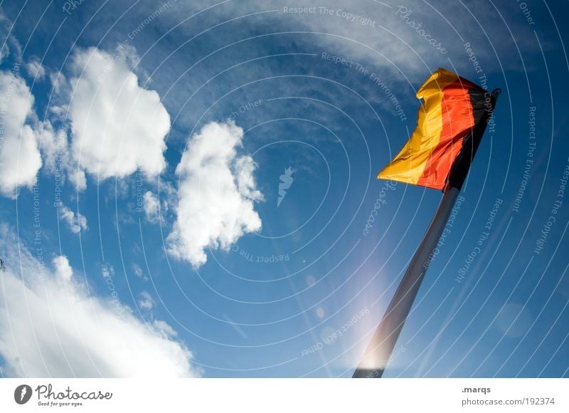 pennants German Unification Day Beautiful weather Sign Flag Yellow Gold Black Loyal Fear of the future Society Politics and state Germany German Flag Patriotism