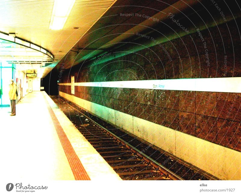 luminescent Underground Platform Transport Human being