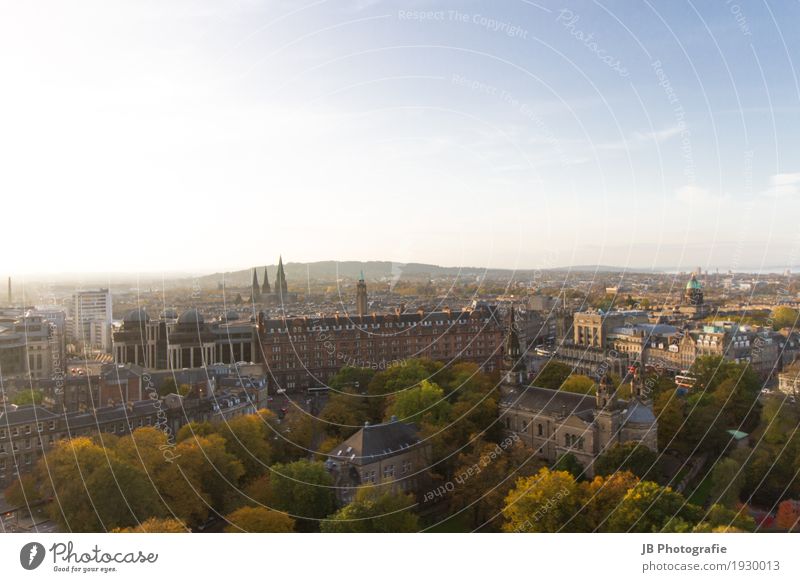 autumn in Edinburgh Nature Landscape Sky Sun Sunlight Town Downtown Old town House (Residential Structure) Castle Manmade structures Architecture