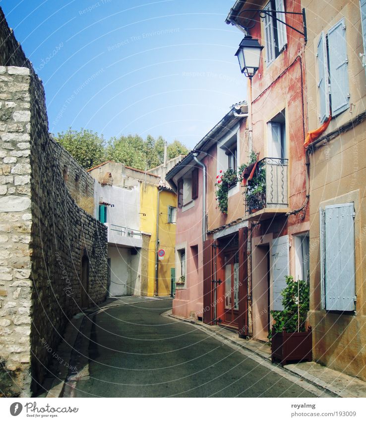Summer in France I Provence Village Small Town Old town Deserted House (Residential Structure) Architecture Wall (barrier) Wall (building) Facade Balcony Window