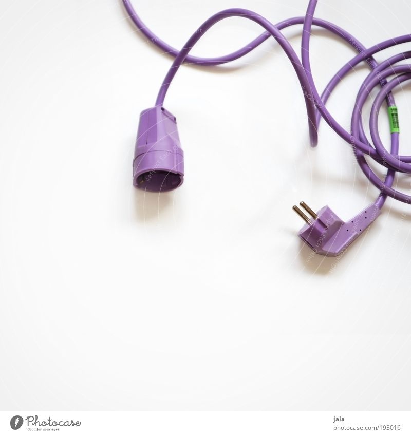 go purple Cable Good Beautiful Violet White Electricity Energy Colour photo Interior shot Copy Space left Copy Space bottom Neutral Background Day Light Shadow