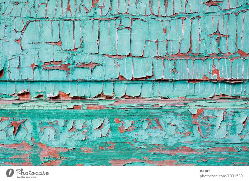 Chic structure Wood Old Turquoise Esthetic Past Transience Change Time Structures and shapes Cavernous Paints and varnish Shiver Background picture Colour photo