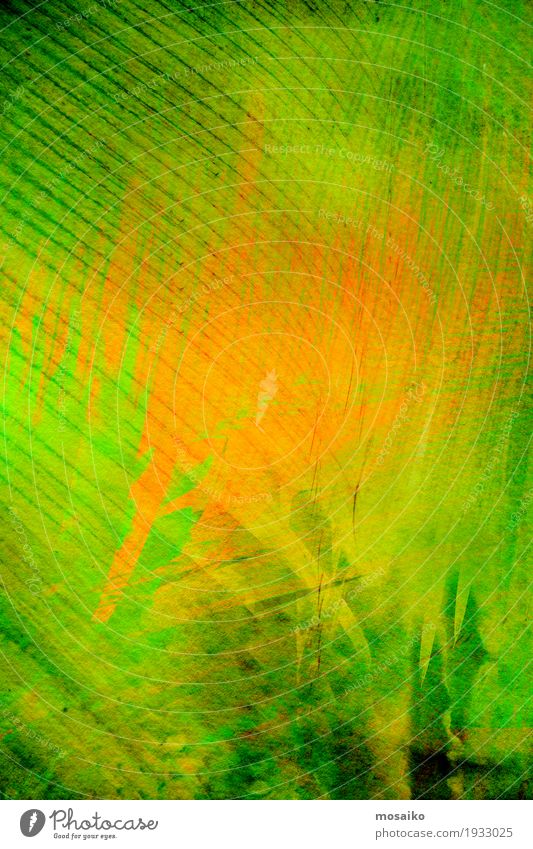 Textures of Tropical Plants Style Design Decoration Art Nature Leaf Paper Stripe Esthetic Modern Crazy Green Orange Exotic Colour Inspiration Surface Shading